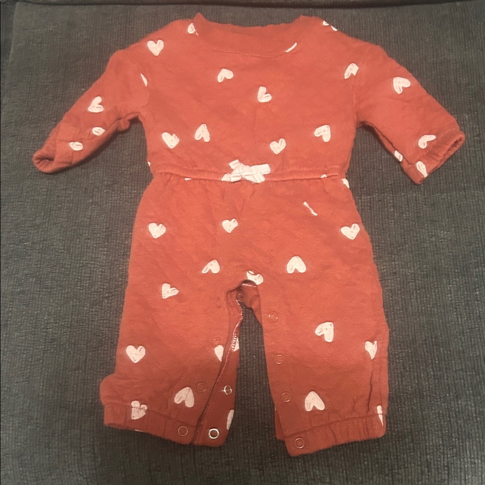 Carter's Terracotta Heart Footie